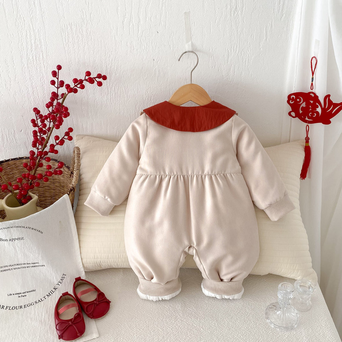 Babies Autumn And Winter Baby Thick Quilted Jumpsuit
